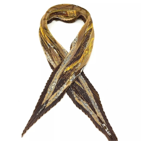 Authentic Hermes Pleated Cliquetis Kachi Sword Pattern Silk Scarf Box - Picture 10 of 17